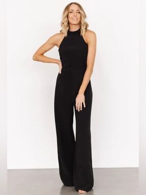 Baltic Born Romeo Halter Jumpsuit Black Large NWT